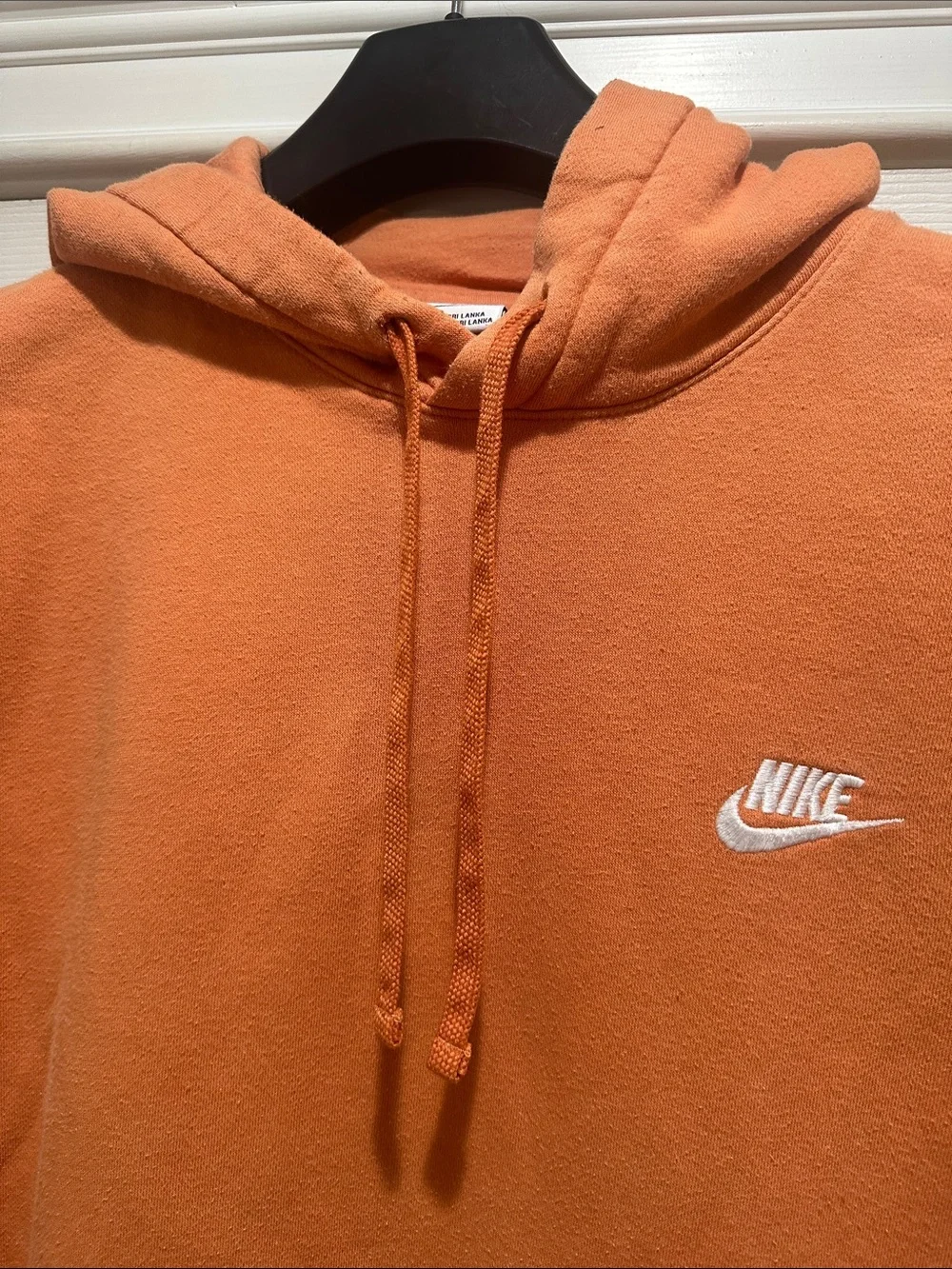 Nike Orange Pullover Hoodie with White Swoosh